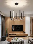 New 600mm Designer U-Shape LED Chandelier - Black/Gold - 1