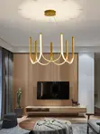 New 600mm Designer U-Shape LED Chandelier - Black/Gold - 2