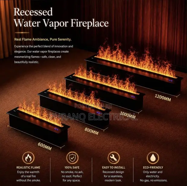 Recessed Water Vapor Fireplace - Brand New - 1
