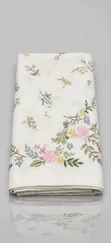Premium Embroidered White Lace Tablecloth Floral Design - 2