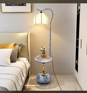 KYC Luxury Side Stool tare da Bedside Lamp - Sabon