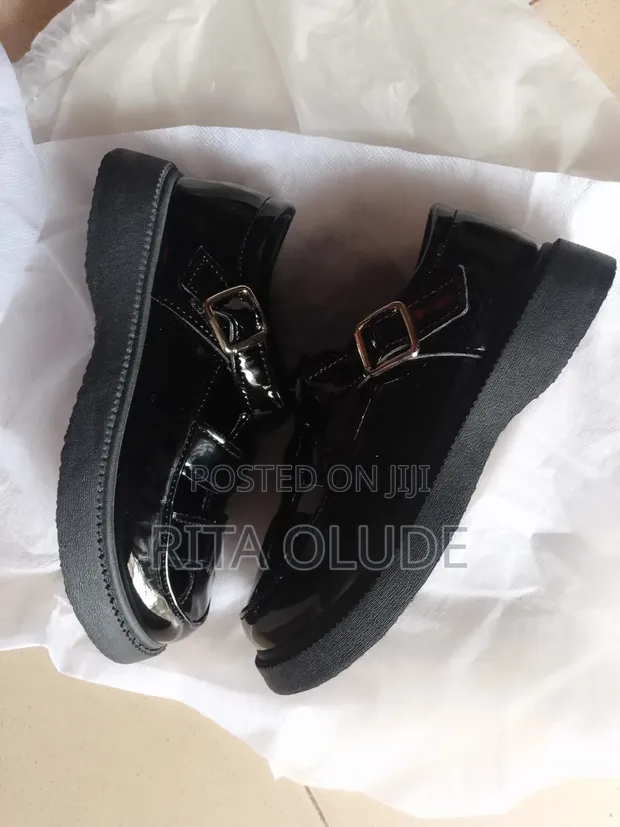 Unisex Black School Shoes T-Bar Buckle Sizes 27-33 - 1