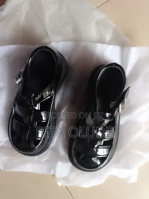Unisex Black School Shoes T-Bar Buckle Sizes 27-33