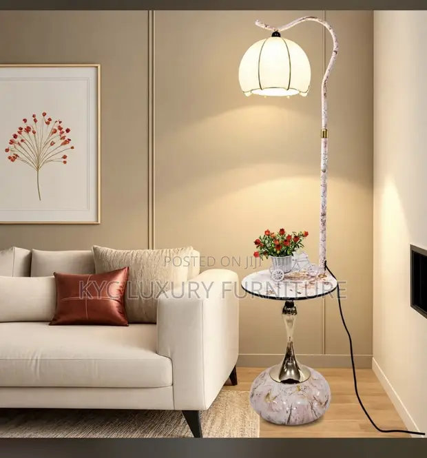 Home Interiors Side Table with Lamp - 1