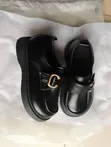 Boys Black School Loafers with Gold Buckle - Sizes 27-35 - 3