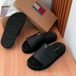 Tommy Hilfiger Classic Black Leather Slippers - Brand New - 1