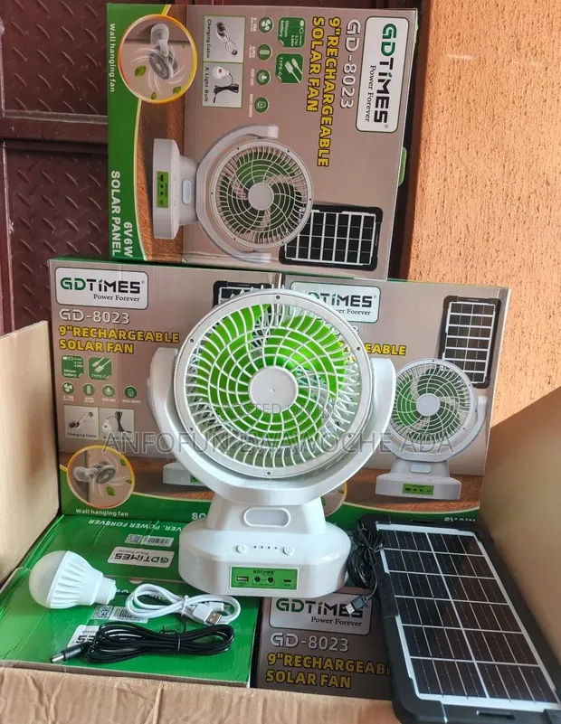 Gdtime 9-Inch Fan Mai Amfani Da Hasken Rana - 1