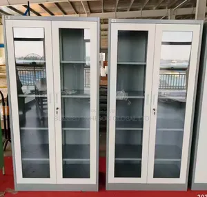 Heavy-Duty 2-Door Steel Office Storage Cabinet with Glass Doors