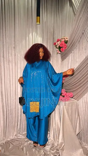 Luxury Blue Fringe Two-Piece Set