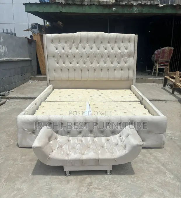 Family Size 6x6 Padded Wooden Tufted Bedframe - 1