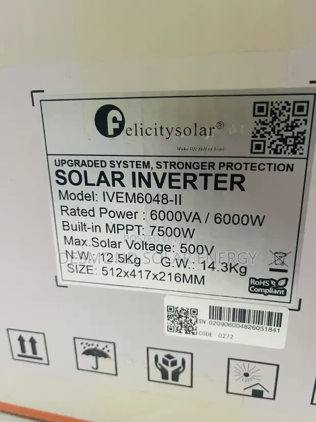 Felicitysolar 6kVA 48V Hybrid Inverter - Brand New - 1