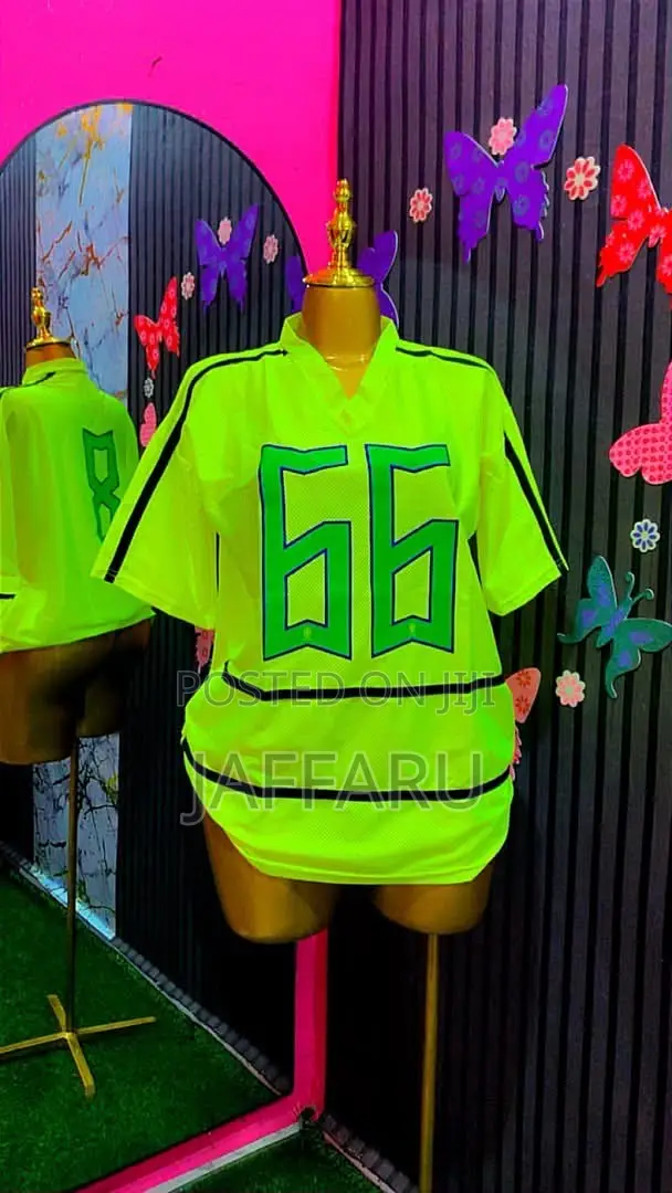 Oversized Jersey Tops - Black, Red, Green - 1