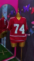 Oversized Jersey Tops - Black, Red, Green - 2