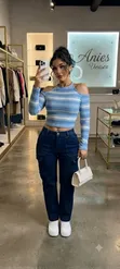 Polyester Bold Striped Top - Women's - 2