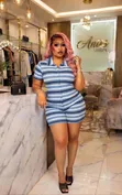 Bold Striped Cotton Blend Set - 5