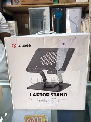 Tounee Telescopic Laptop Stand with 360° Swivel Base - Gray