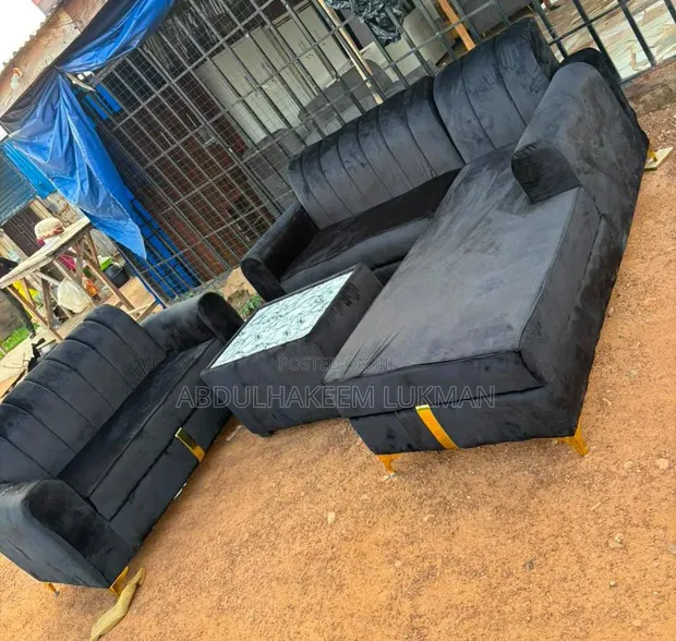 Brand New L-Shape Chair Set with Center Table - 1