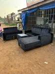 Brand New L-Shape Chair Set with Center Table - 2