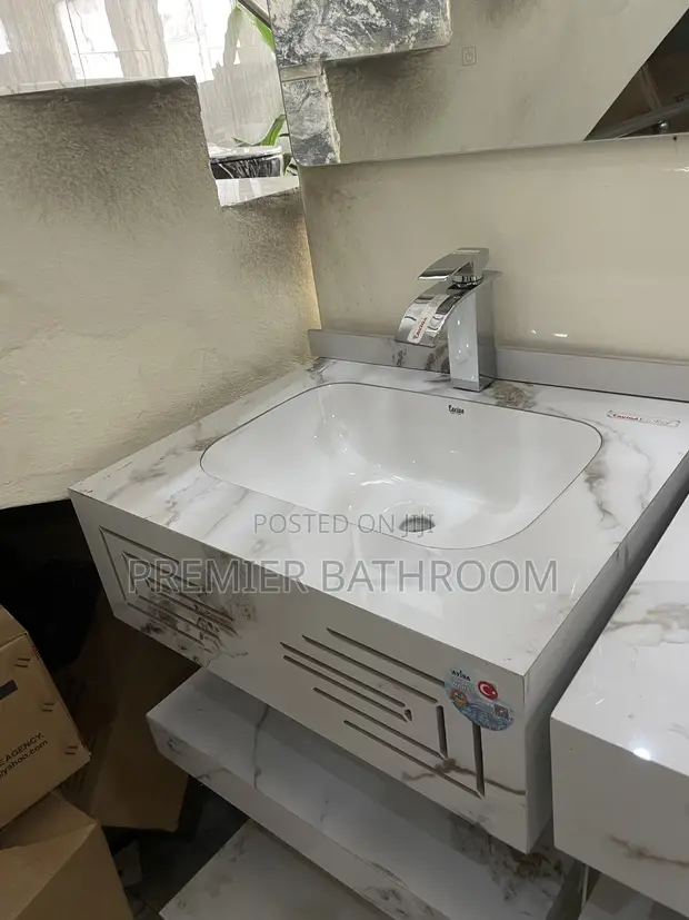Lavida Marble 60cm Basin with Mirror - 1