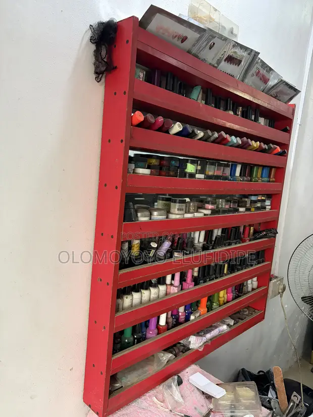 Used Nail Shelf with Background Glass - 1