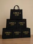Jute Shopping Bag - Black - 1