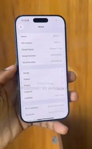 Apple iPhone 17 Pro 256GB Blue (An Amfani)