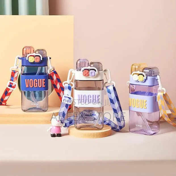 Quality Children Water Bottles with Straw & Strap - 1