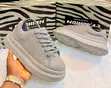 Premium Alexandra Macqueen Grey Chunky Fashion Sneaker - 2
