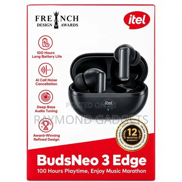Itel BudsNeo 3 Edge TWS Earbuds - 100H Playback - 1