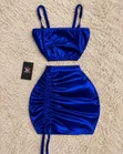 Kyakkyawar Ruched Velvet 2 Piece Set - Fari - 3