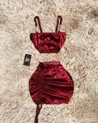 Kyakkyawar Ruched Velvet 2 Piece Set - Fari - 5