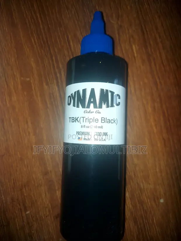 Dynamic TBK (Triple Black) Premium Tattoo Ink (240ml) - 1
