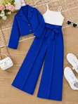 3 Piece Royal Blue Wide Leg Set - 1