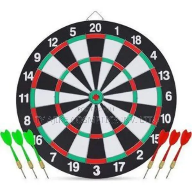 17-Inch Standard Dart Board with 6 Dart Arrows - 1