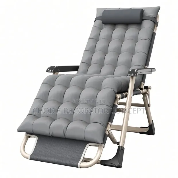 Zero Gravity Lounge Chair - Grey Tufted Cushion - 1