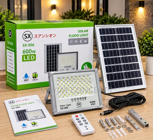 AMAZE SX-0006 600W Solar Flood Light with Panel - 1