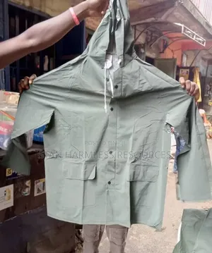Green Rain Coat Up and Down