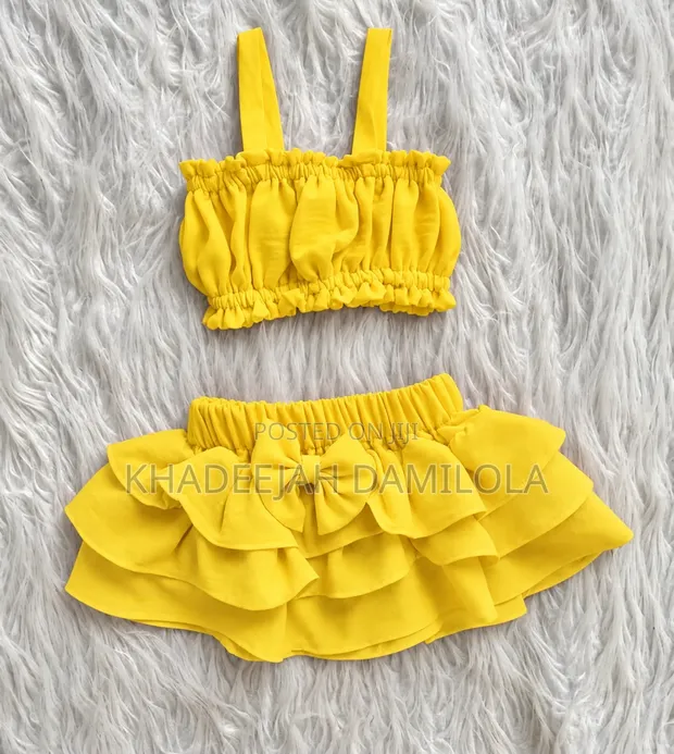 Baby Girl's White Ruffle Bow Two-Piece Set - 1