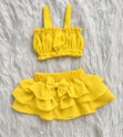 Baby Girl's White Ruffle Bow Two-Piece Set - 1