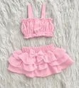 Baby Girl's White Ruffle Bow Two-Piece Set - 2