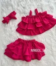 Baby Girl's White Ruffle Bow Two-Piece Set - 4