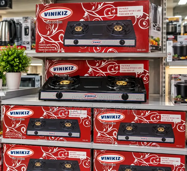 Vinikiz 2-Burner Gas Cooker with Mould Burners - Automatic Ignition - 1