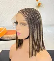 Short Bone Straight Braided Wig - 1
