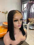 Short Bone Straight Braided Wig - 2