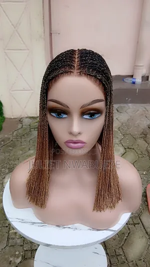 Short Bone Straight Braided Wig