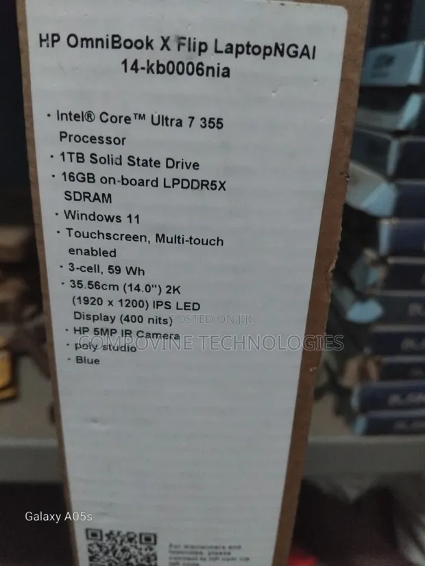 HP OmniBook X Flip 14" Laptop - Intel Core Ultra 7, 16GB RAM, 1TB SSD - 1