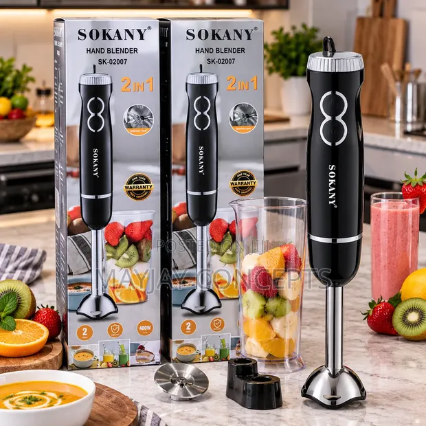 SOKANY 400W 2-in-1 Hand Blender Tare da Kofin 600ml - 1