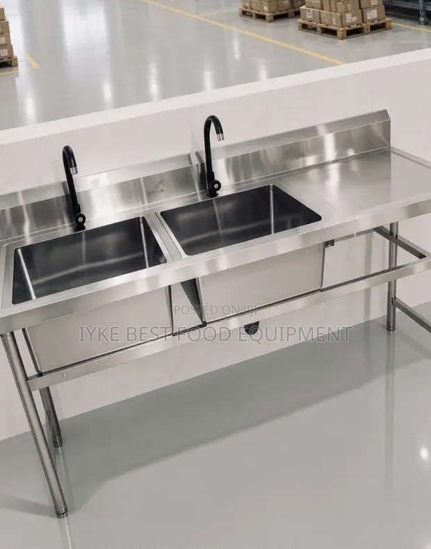 Brand New Double Bowl Stainless Steel Commercial Sink - 1