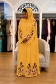 Elegant Mustard Embroidered Abaya - 2
