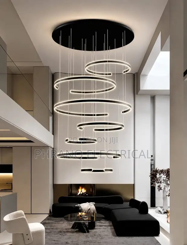 Modern LED Pendant Light 1000mm (By7) - Black/Gold - 1